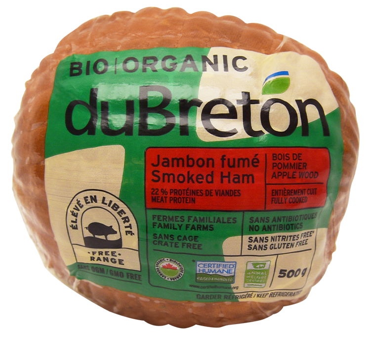 Jambon fumé au bois de pommier biologique duBreton